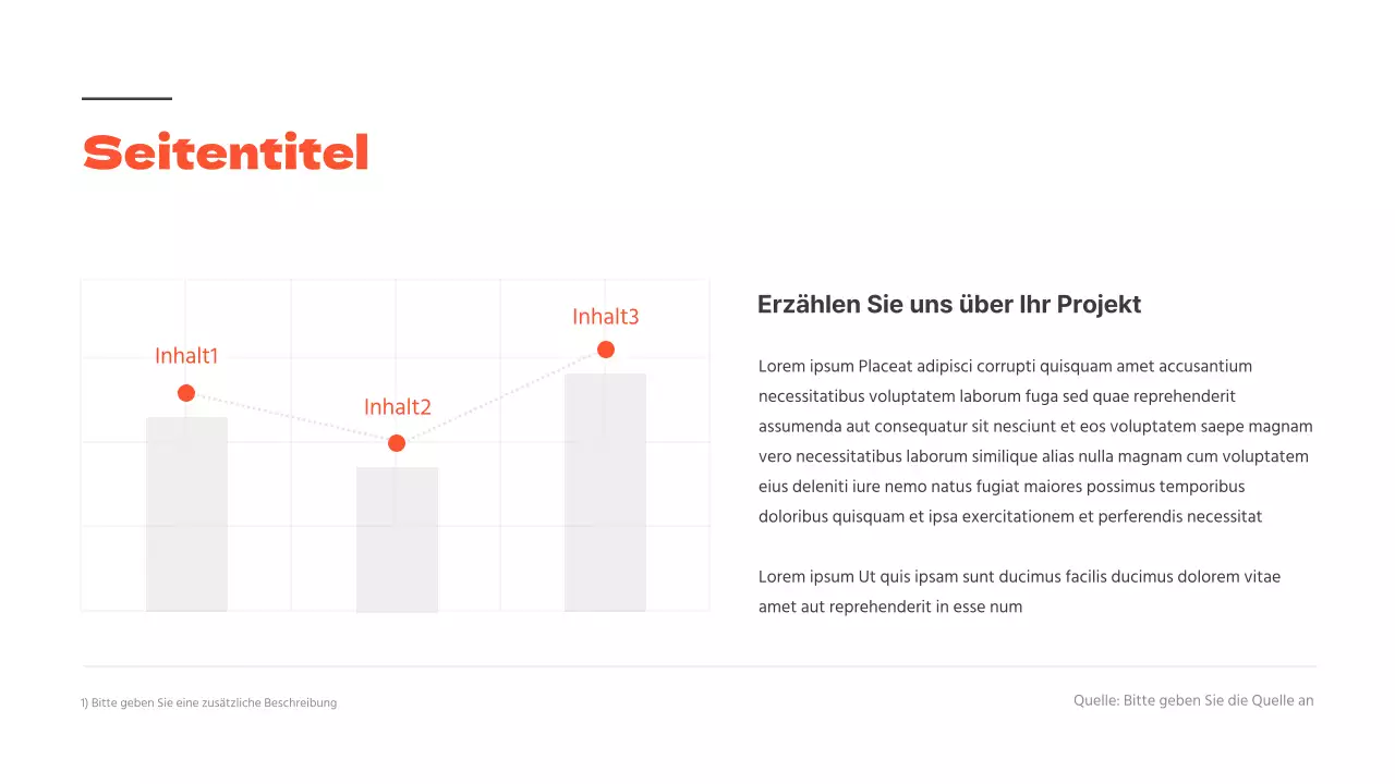Eine saubere Karte in Orange und Weiß