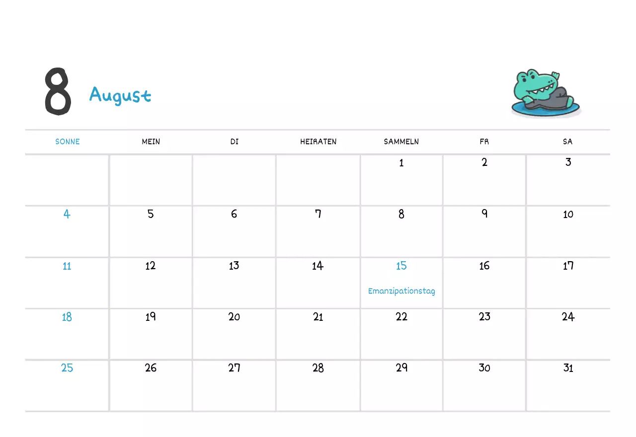 Ein Kalender mit einem niedlichen Argo-Illustrationskonzept