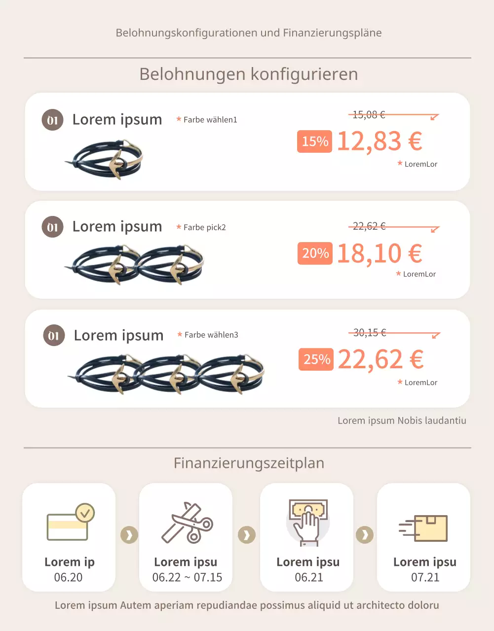 Beige National Veterans Welfare Improvement Bracelet Finanzierung Detailseite