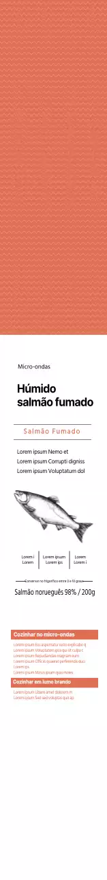 Produto de peixe grelhado com salmão fumado multicolorido