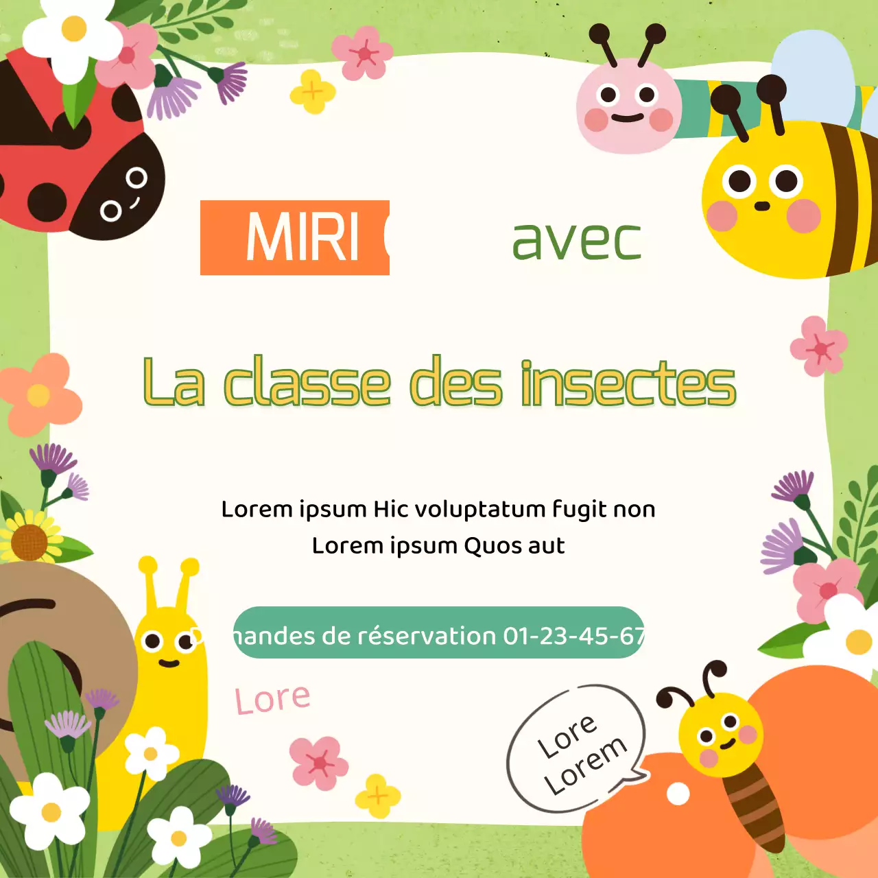 Insectes mignons sur les médias sociaux