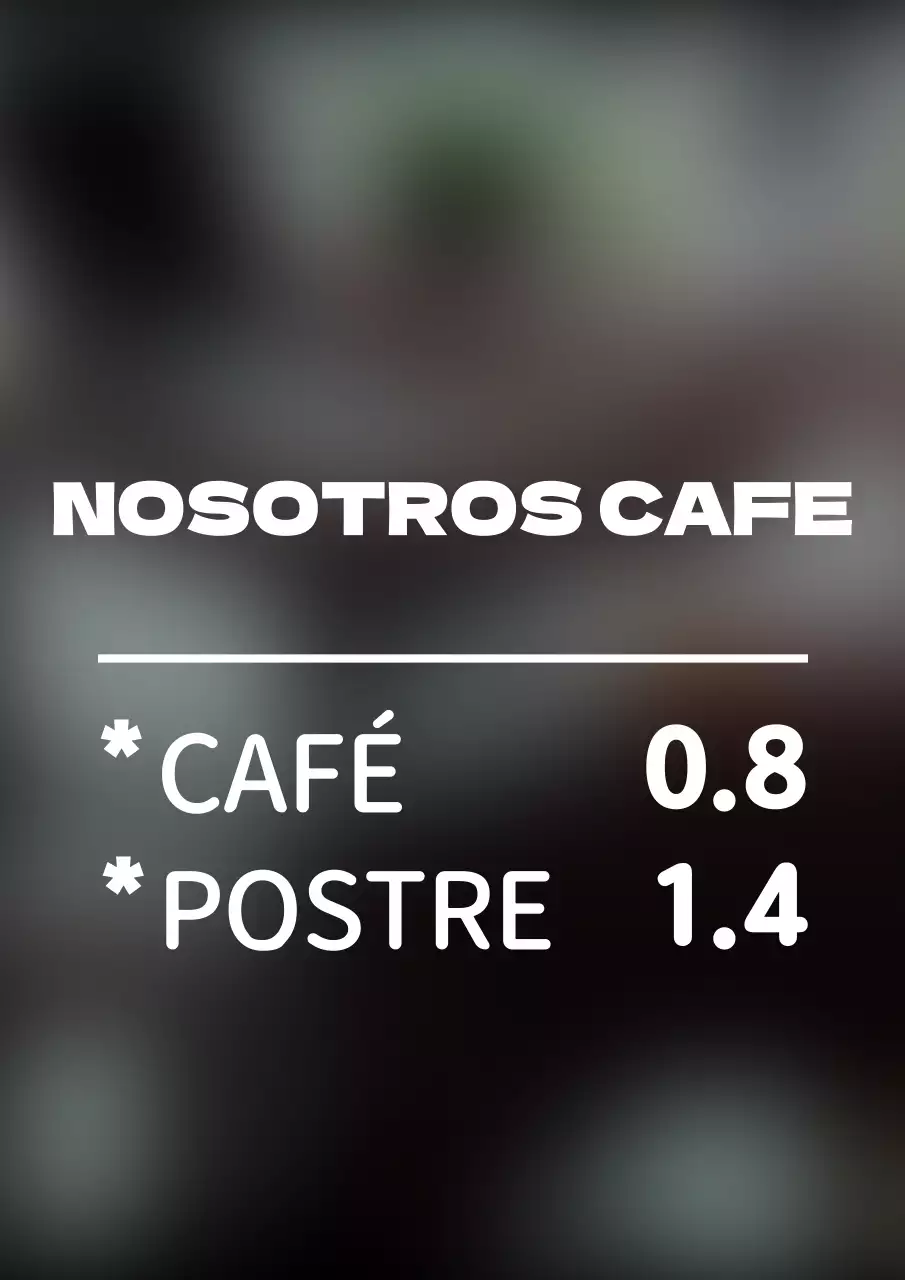 Un sencillo tablero de menú de cafetería con un estilo limpio