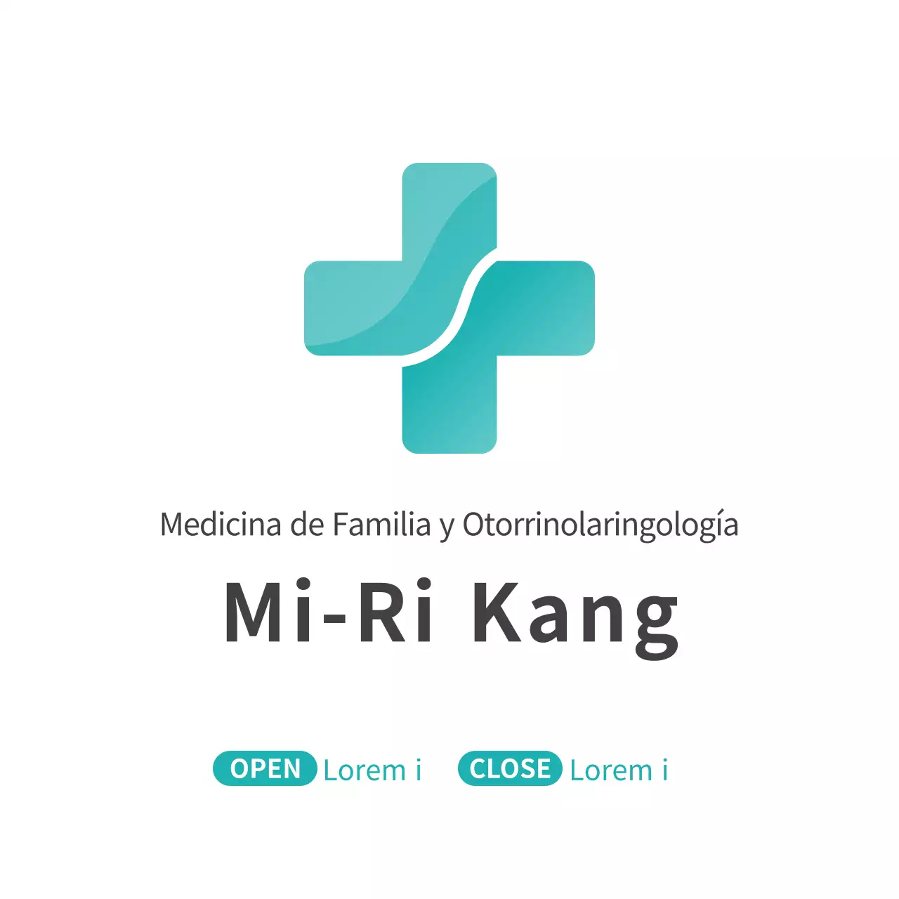 Logotipo limpio y estilizado de un hospital en color menta