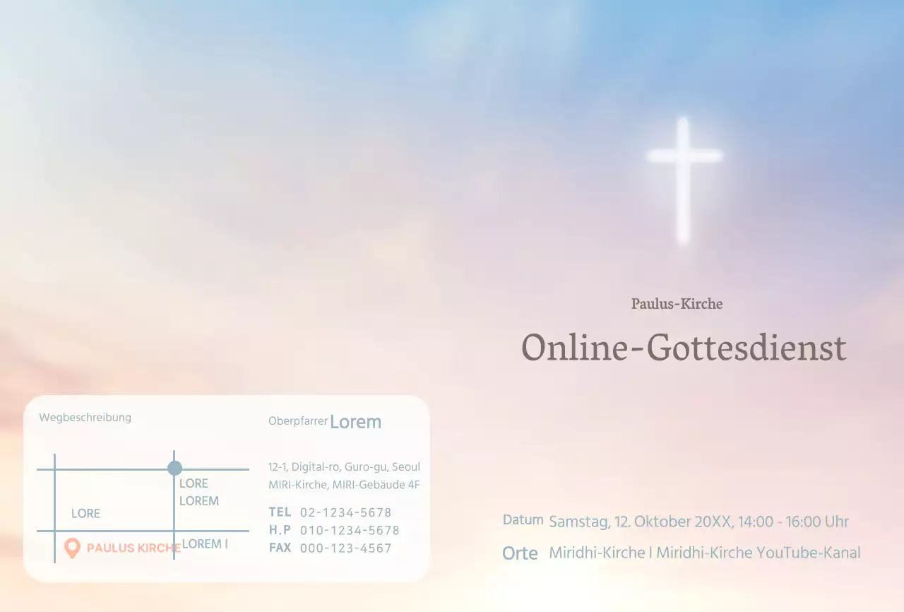 Gradient Online Worship Kirchenpostkarten für Kirchen