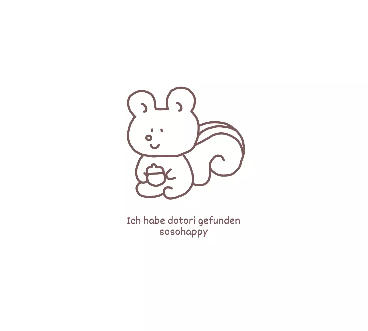 Niedliche Waren mit einer Eichhörnchen-Linienillustration