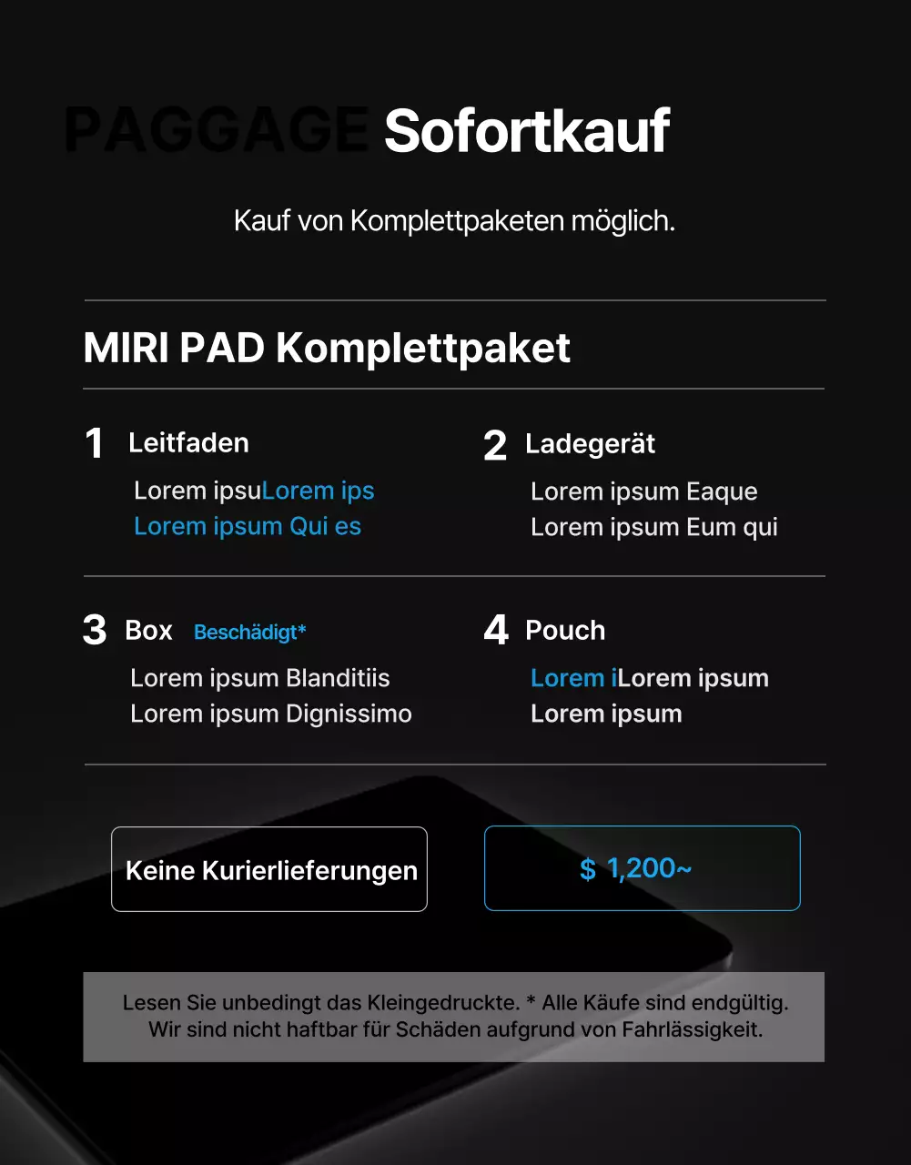 Black Blue Point Einfache und stilvolle Kleinanzeigenseite (Detailseite)