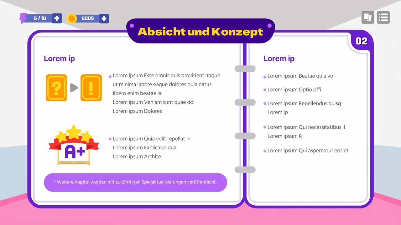 Vorschlag für ein Schulspielkonzept in Lila