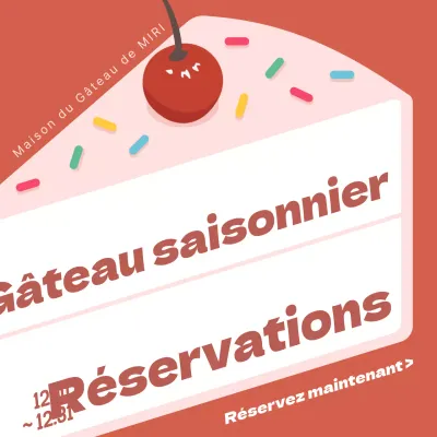 Informations sur la pré-réservation pour cette jolie boulangerie avec un fond de tranche de gâteau rose