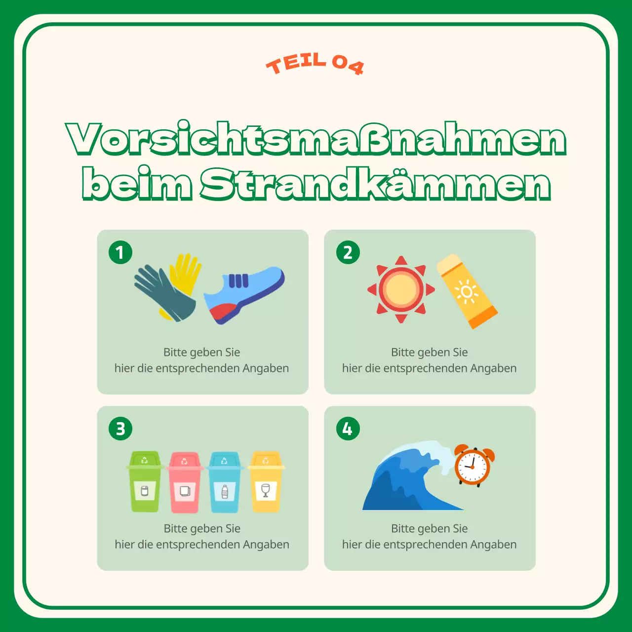 Green Orange Beachcombing CardNews