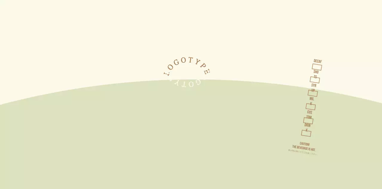 ライトグリーンとライトイエローのシンプルなコンセプトのロゴタイプ カフェ用