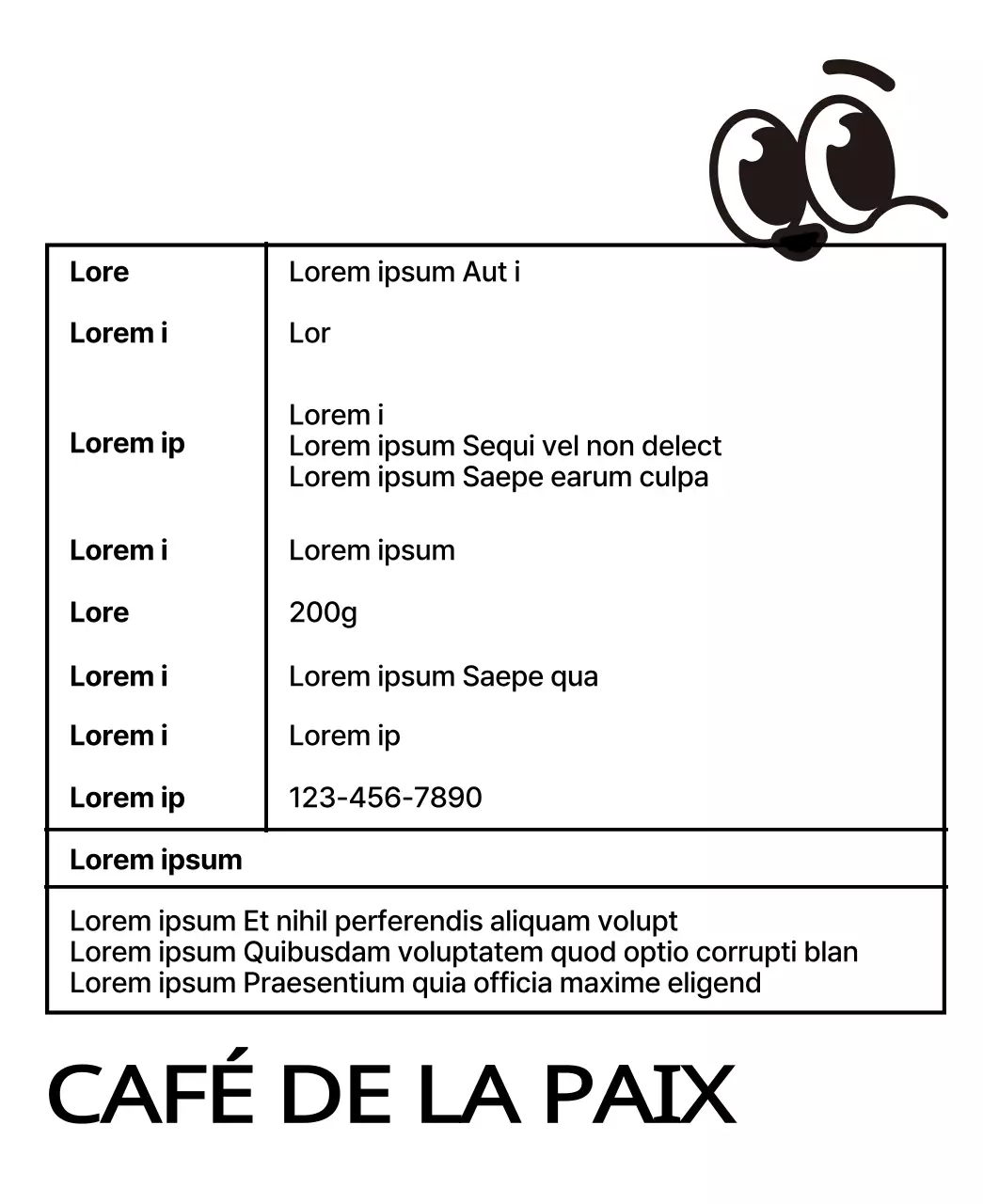 Grains de café avec un design mignon représentant une tasse à café noire illustration de caractère