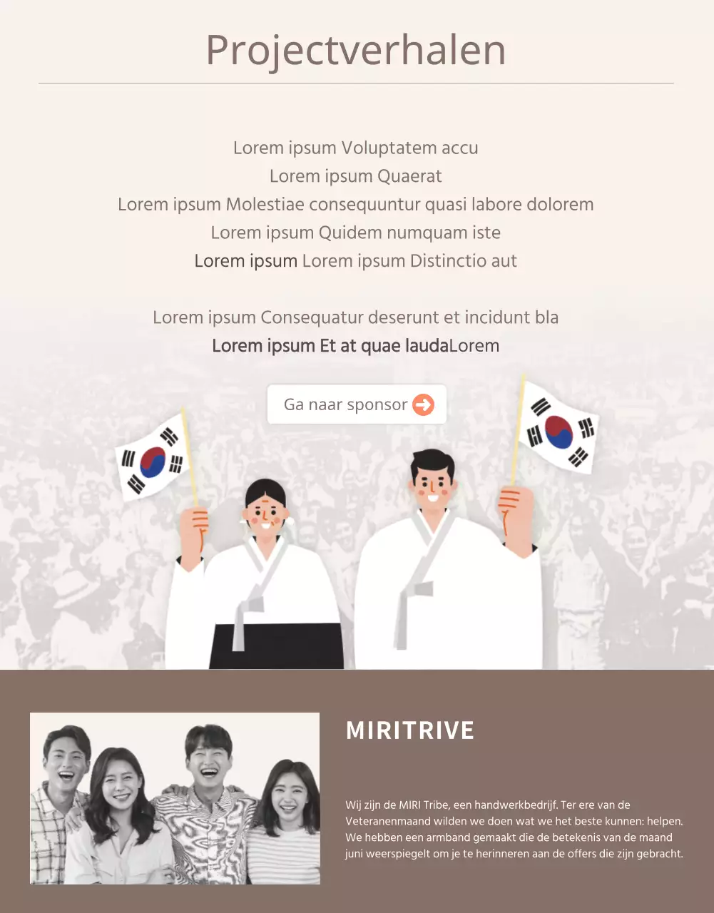 Beige Nationale Veteranen Welzijn Verbetering Armband Detailpagina financiering