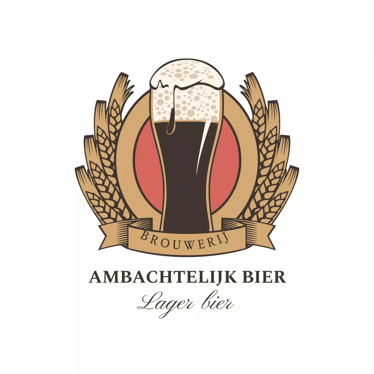 Eenvoudige vintage bier geïllustreerde onderzetter