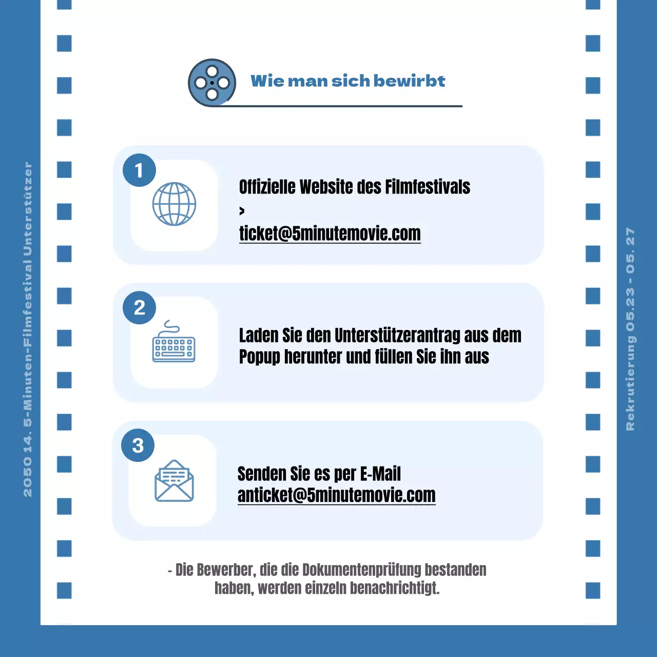 Aufruf zur Unterstützung des Blue Film Concept Filmfestivals