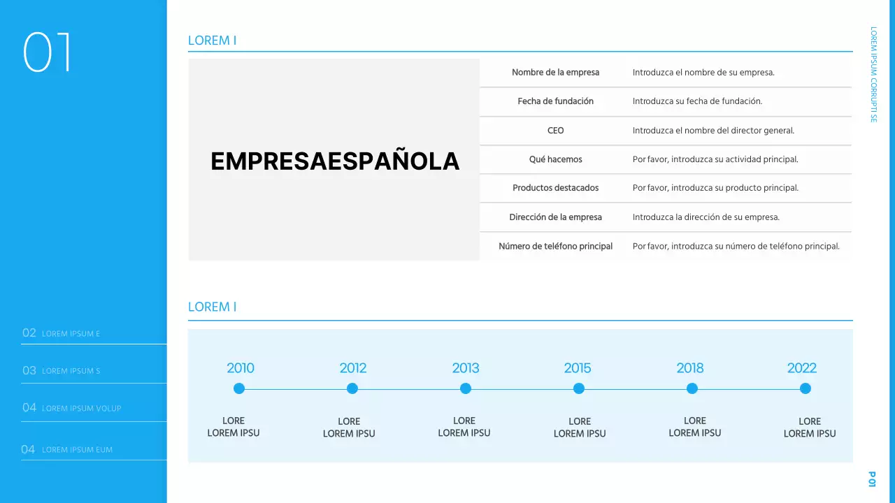 Presentación sencilla del plan de empresa de Año Nuevo en azul claro