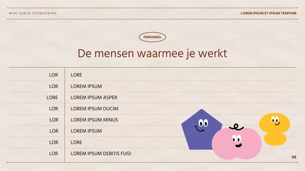 Het voorstel van webtalent Hyun Chan met een papieren achtergrond en kleurrijke geometrische vormen