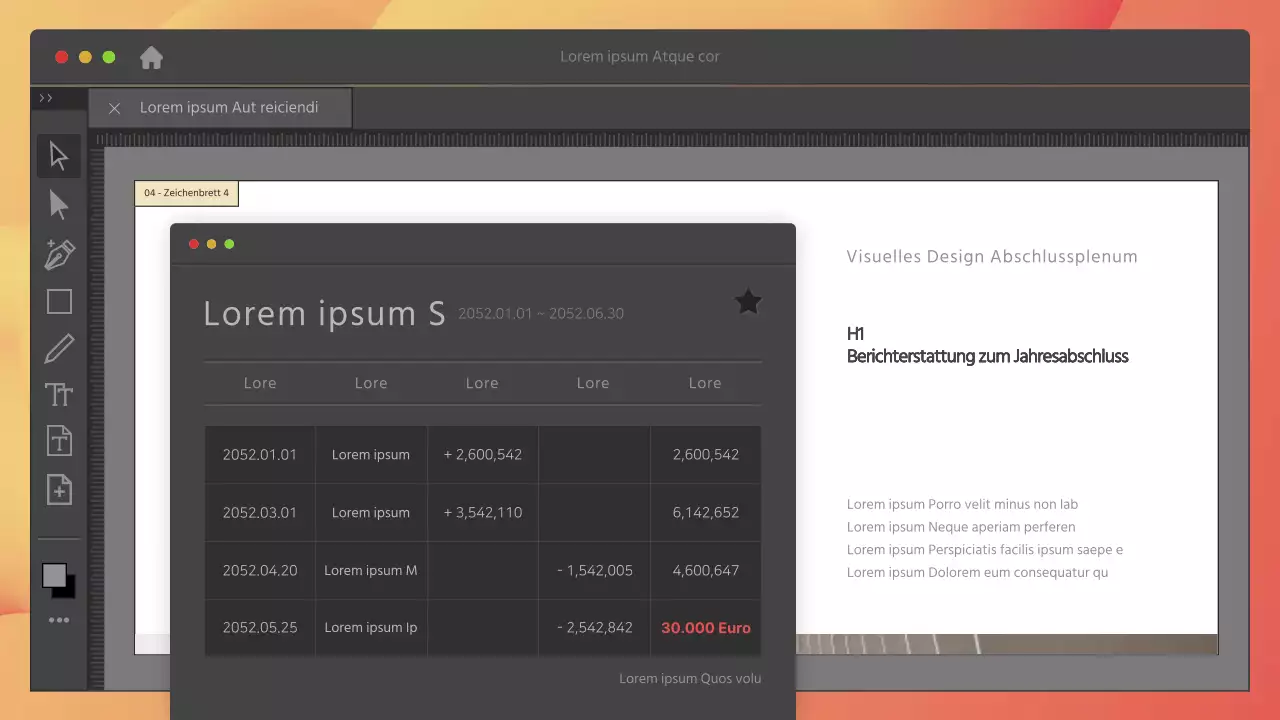 Programmkonzept in grau und rot Abschlussplenum