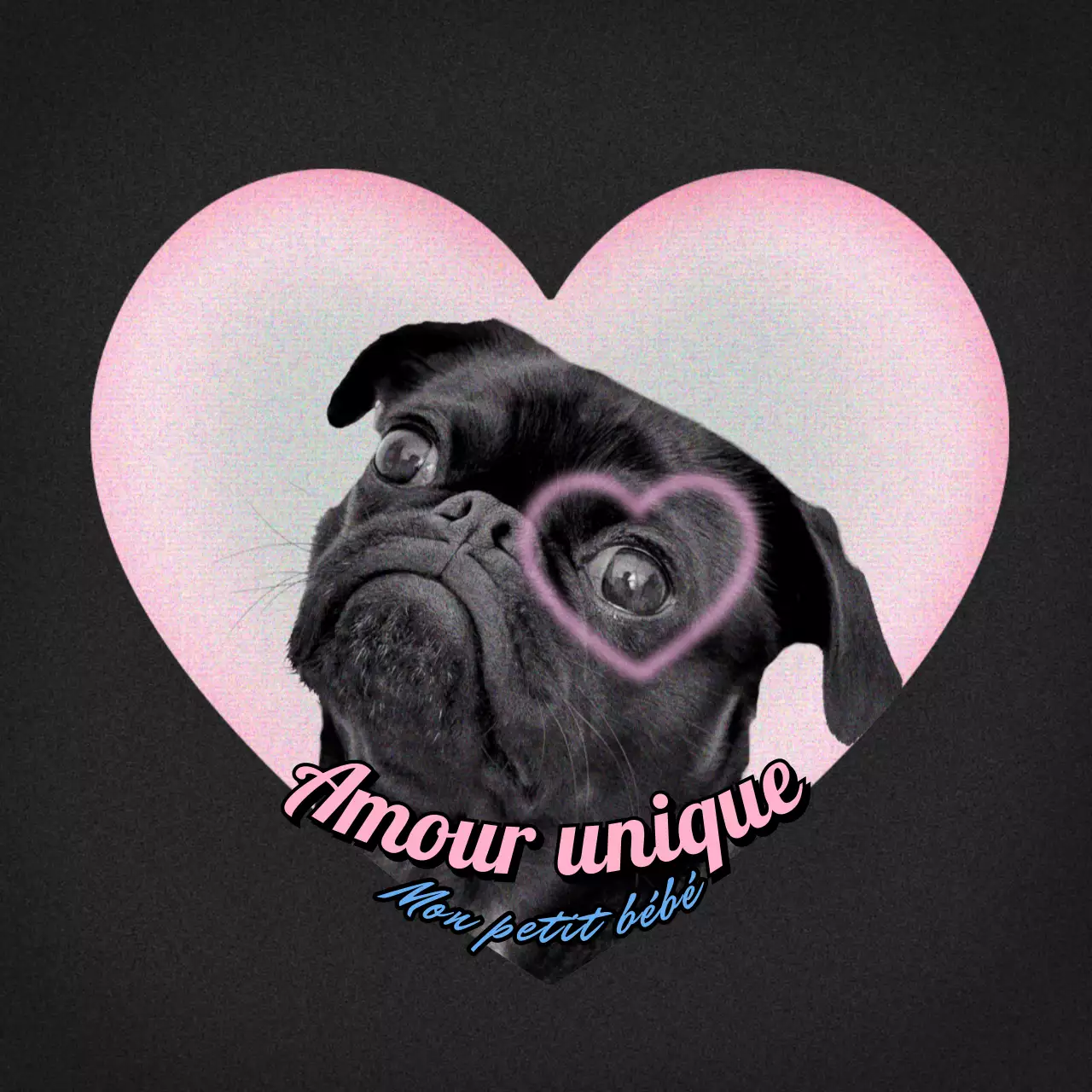 Ensemble de concepts Y2K Kitsch avec cadre en forme de cœur, violet et bleu