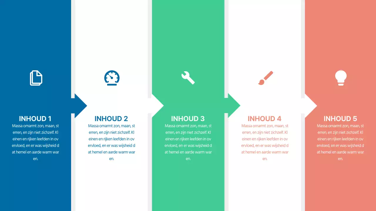 Een eenvoudige tijdlijn met een kleurrijk concept