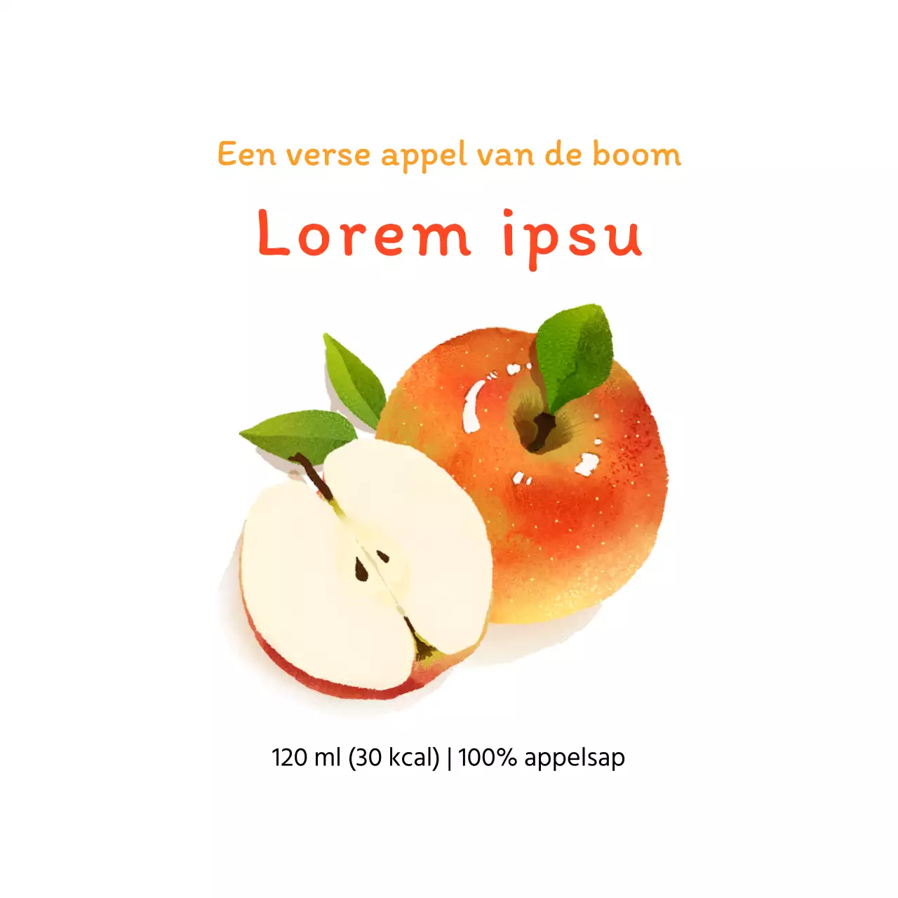 Rode aquarel voelen appelsap stickers