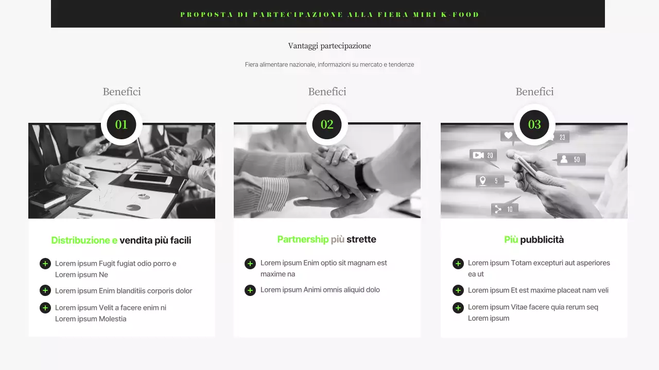 Proposta aziendale di fiera alimentare moderna in nero e chartreuse