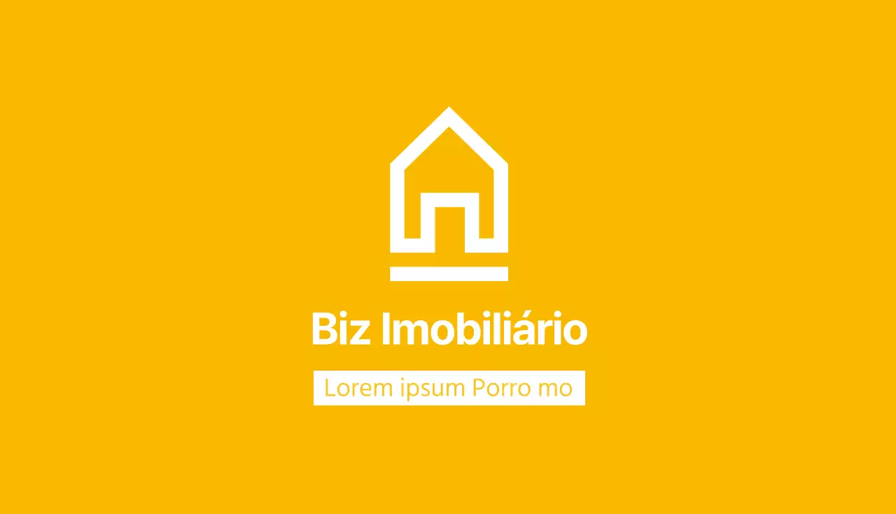 Cartão de visita de agente imobiliário com logótipo amarelo