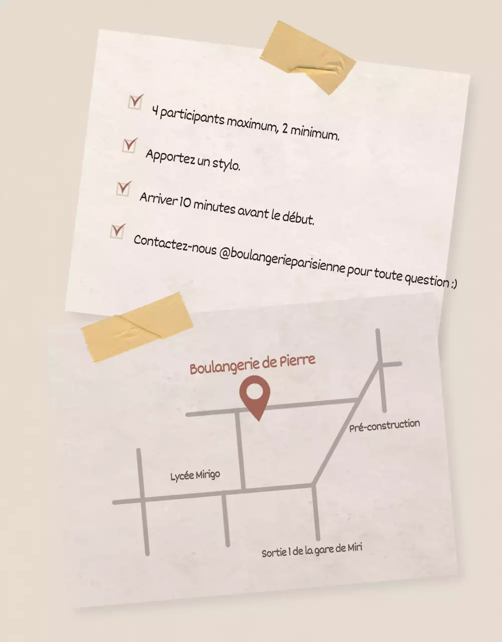 Détails du cours de pâtisserie