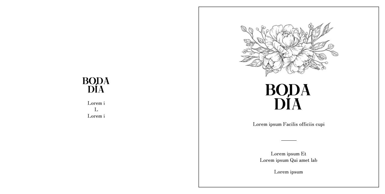 Invitación de boda sentimental con flores dibujadas a mano