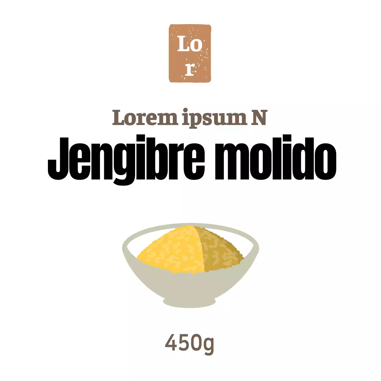 Blanco simple delicatessen guarnición jengibre en polvo pegatina