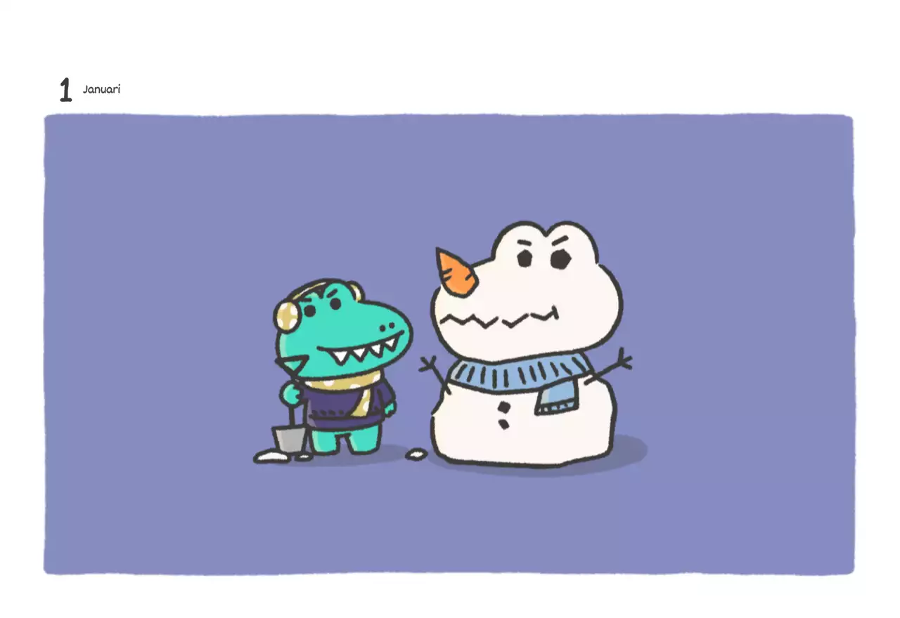 Een kalender met een schattig Argo-illustratieconcept