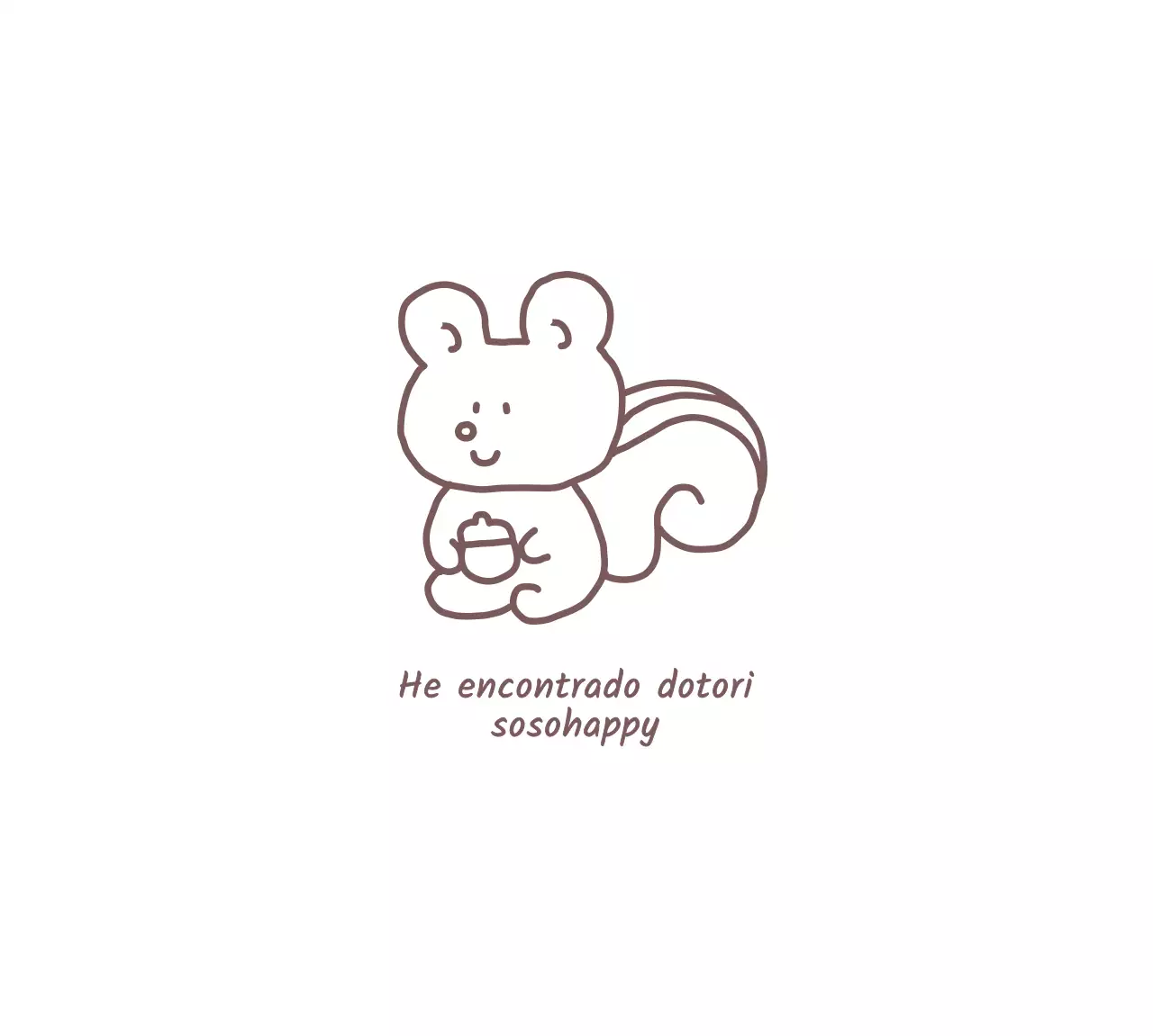 Simpática mercancía con una ilustración lineal de una ardilla