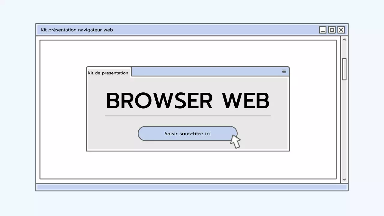 Kit de présentation avec un concept de navigateur bleu clair