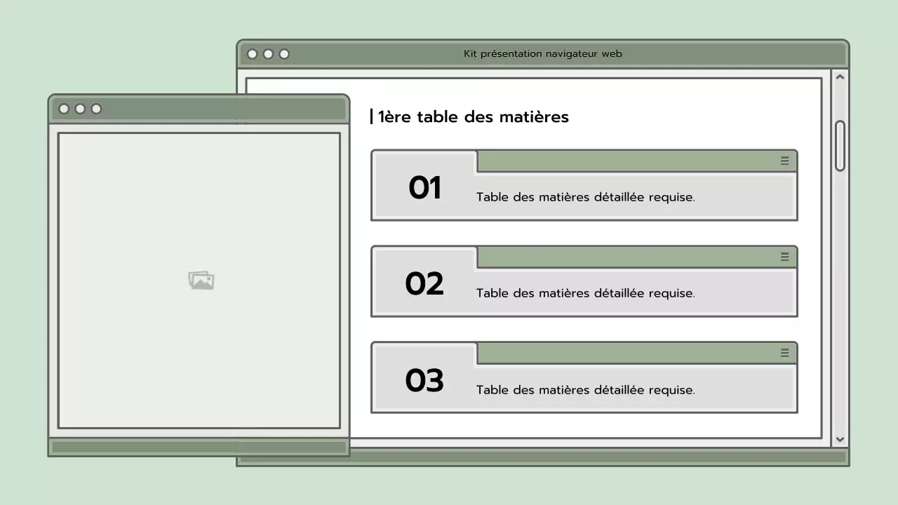 Kit de présentation avec un concept de navigateur bleu clair