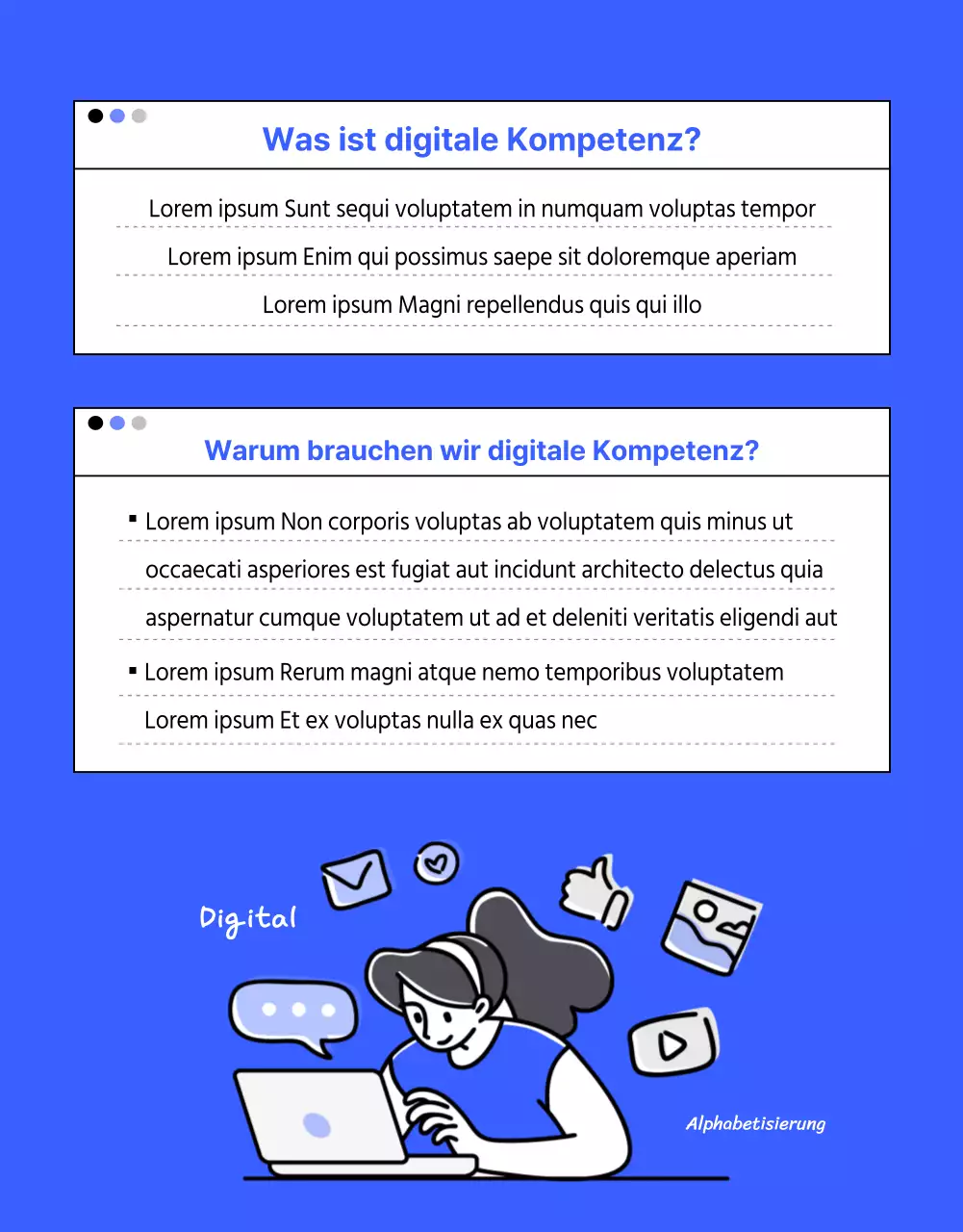 Ein Leitfaden für Bildungsprogramme zur Förderung der digitalen Kompetenz in Blau und Schwarz-Weiß