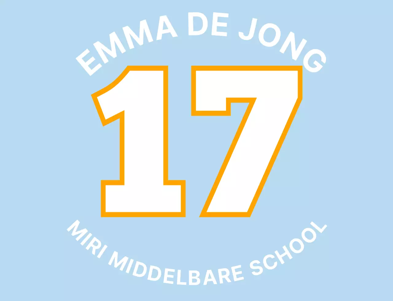 Hemelsblauw pastel t-shirt voor schoolteam