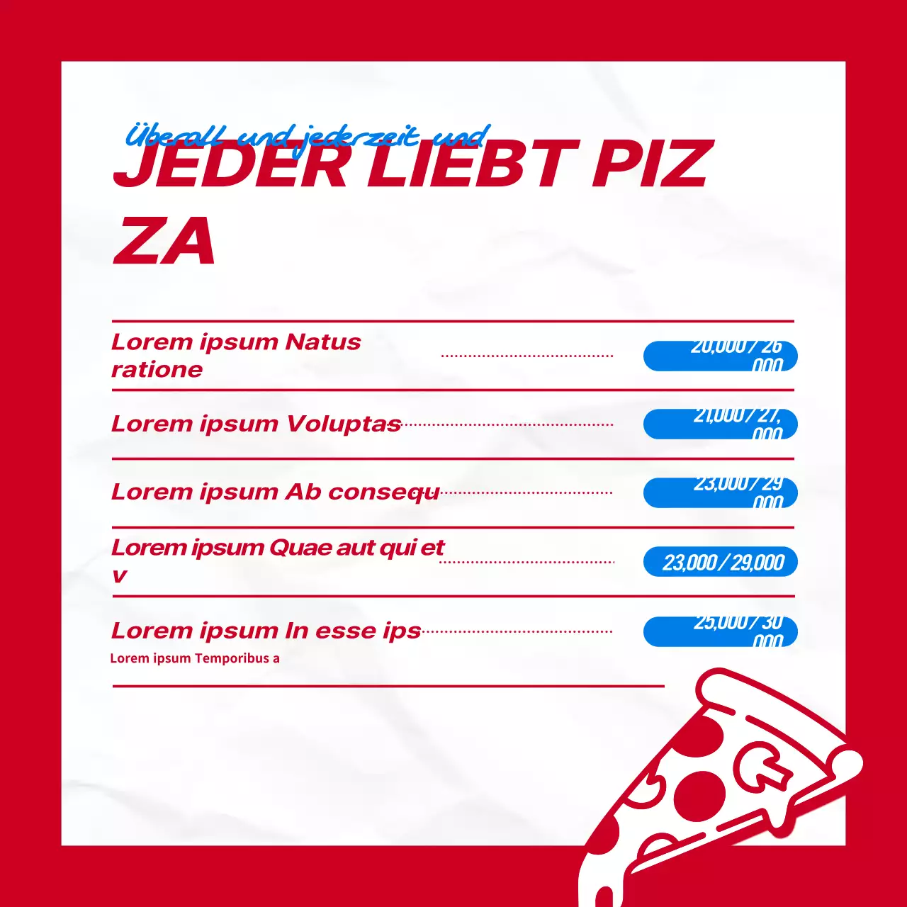 Rotes Schachbrett hip Konzept Pizza Marke Layout Bündel Pack