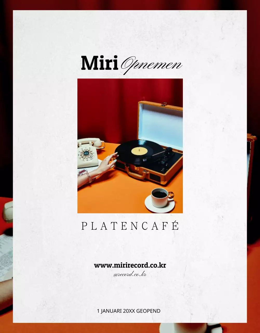 LP detailpagina in oranje en wit