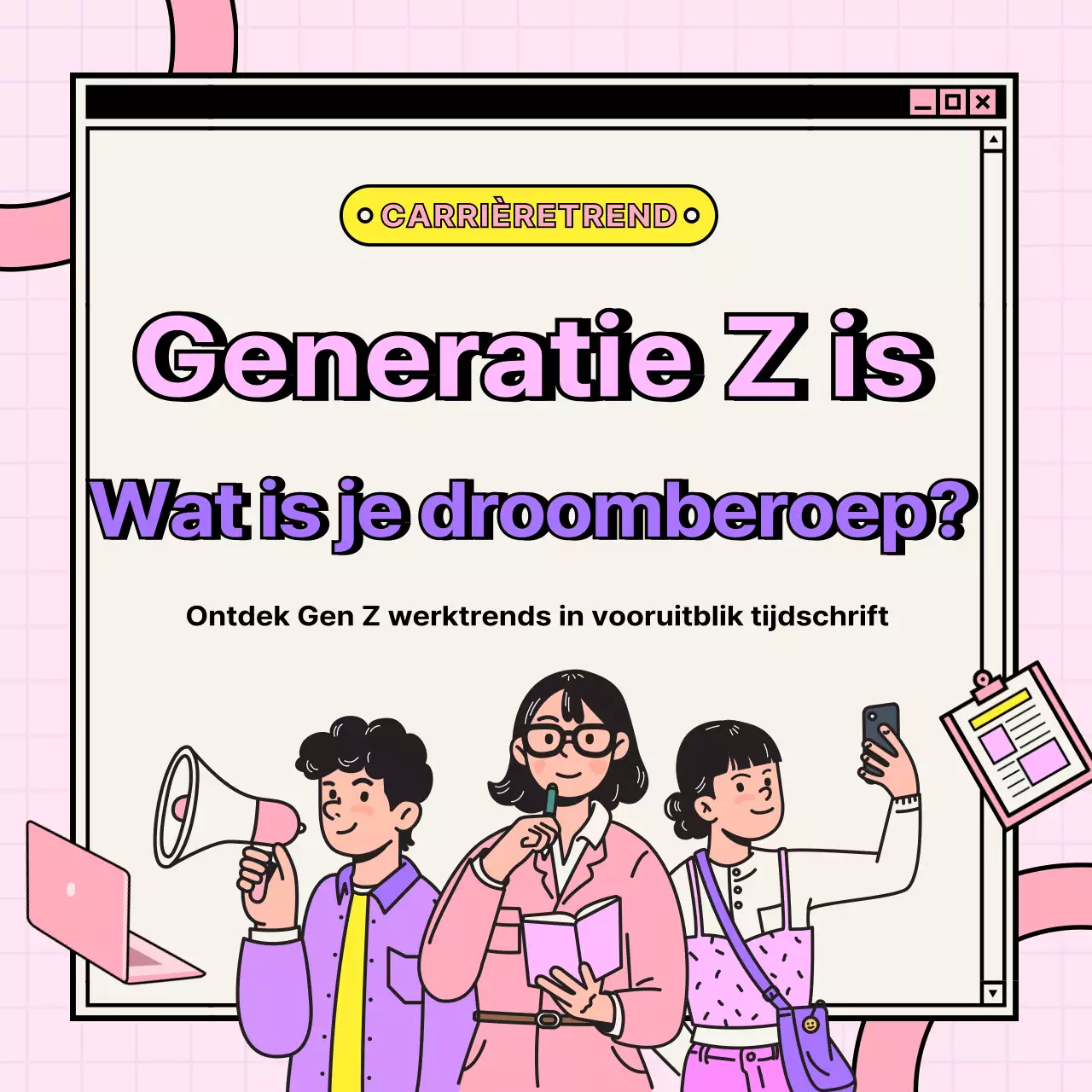 Pastel illustraties Gen Z voorkeur carrières