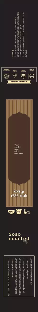 Zwart net geribbeld formeel voedseletiket