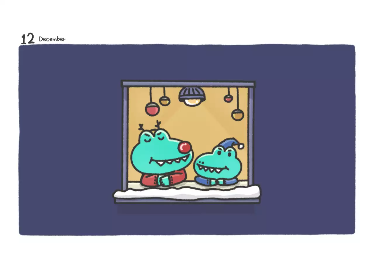 Een kalender met een schattig Argo-illustratieconcept