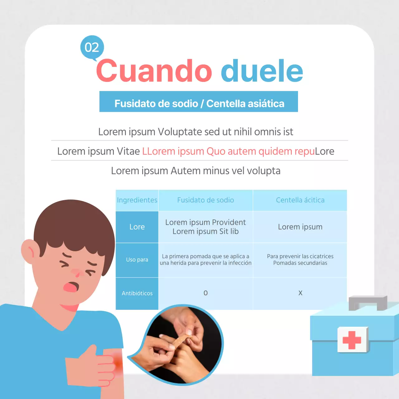 Tarjeta de primeros auxilios en azul claroNoticias Diseño