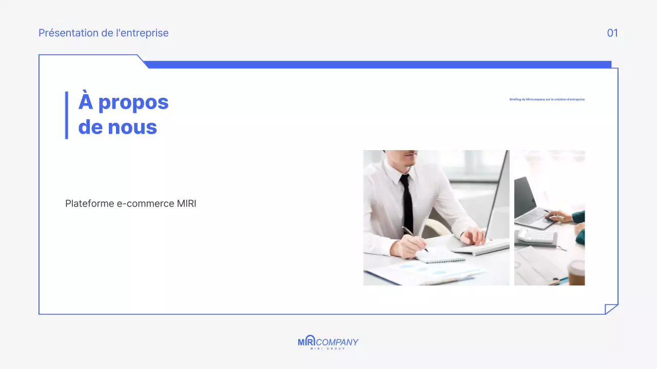 Un pitch deck moderne et bleu pour votre startup
