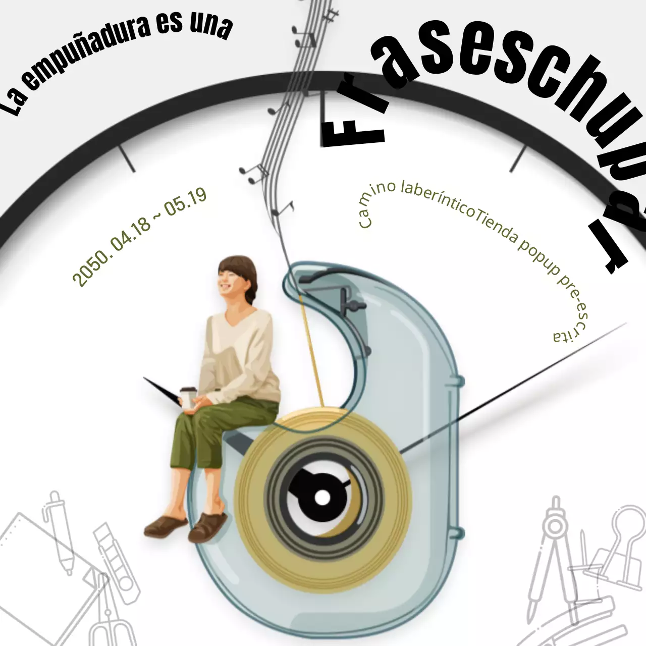 Promocione su pop-up store con un sencillo texto en negro