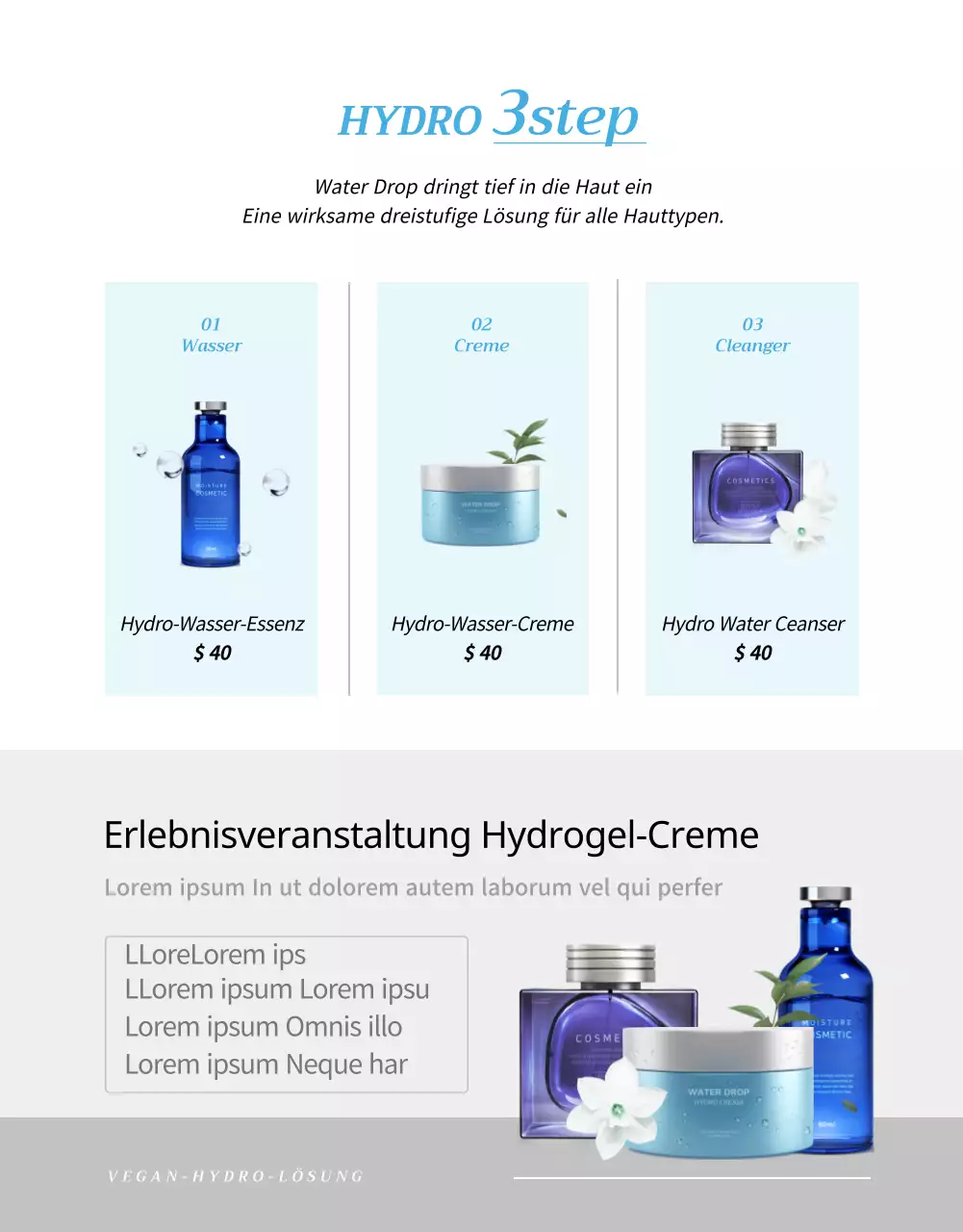 Blautönige vegane Feuchtigkeitscremes Detailseite