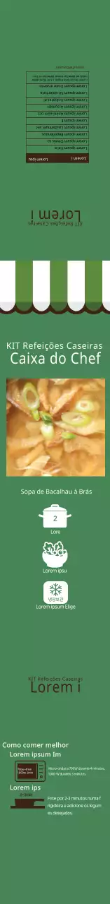 Rótulo com ilustração verde para a sopa de marisco Huangtai