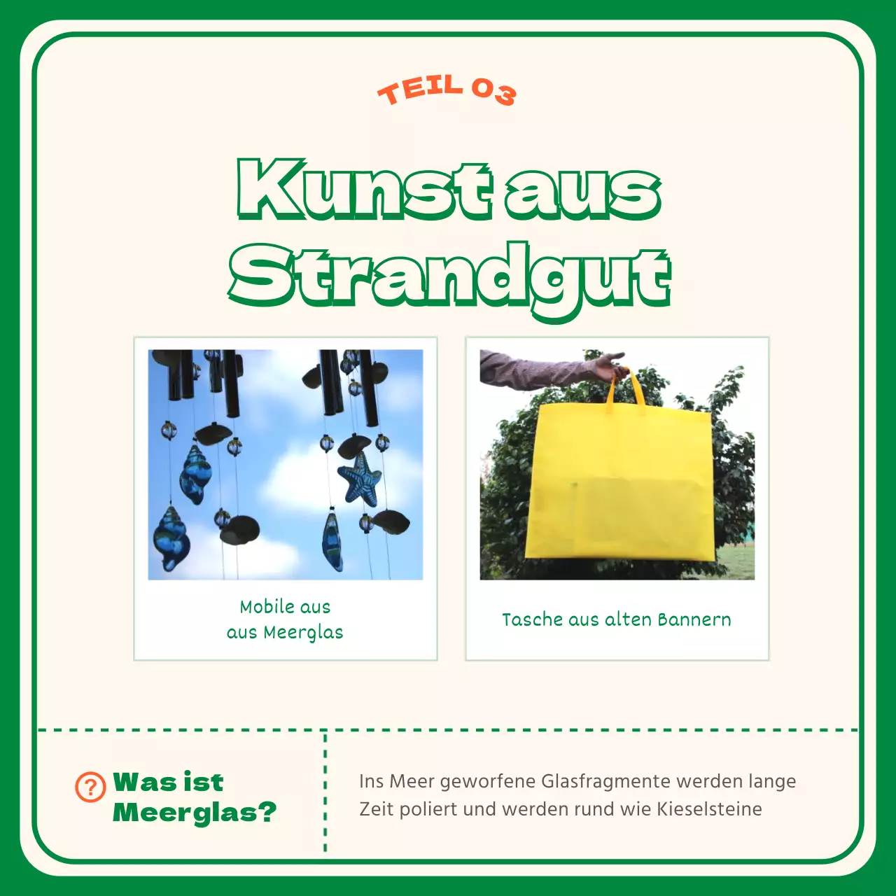 Green Orange Beachcombing CardNews