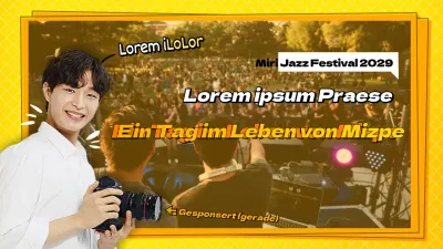 Ein gelbes, funkelndes und leuchtendes Konzept für ein Festival-Shooting