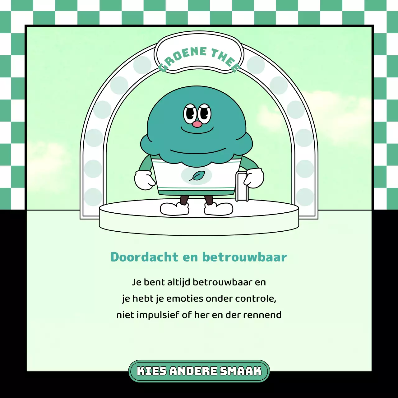 Schattig retro karakter illustratie stijl ijs in roze mint chocolade kleur