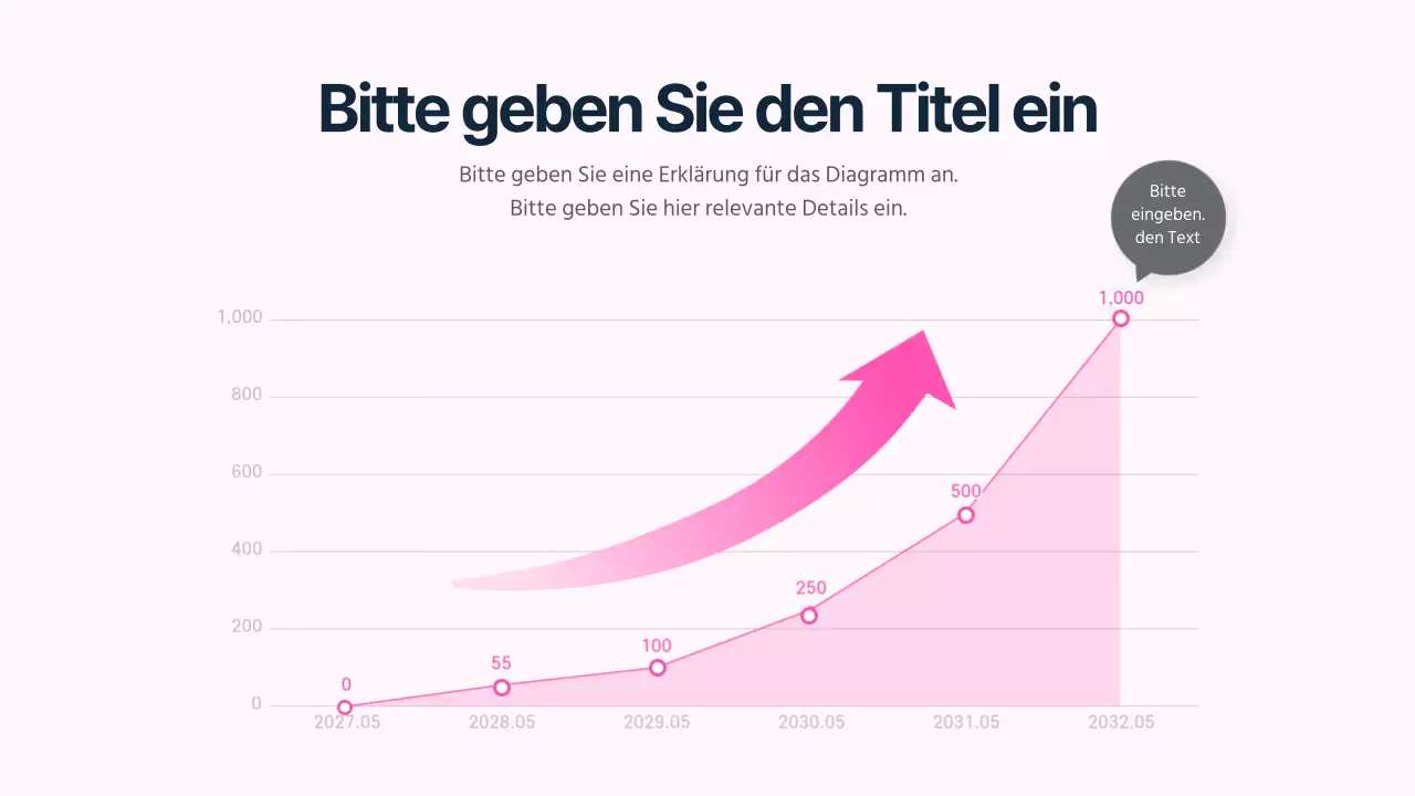 Rosa, ansteigendes Liniendiagramm