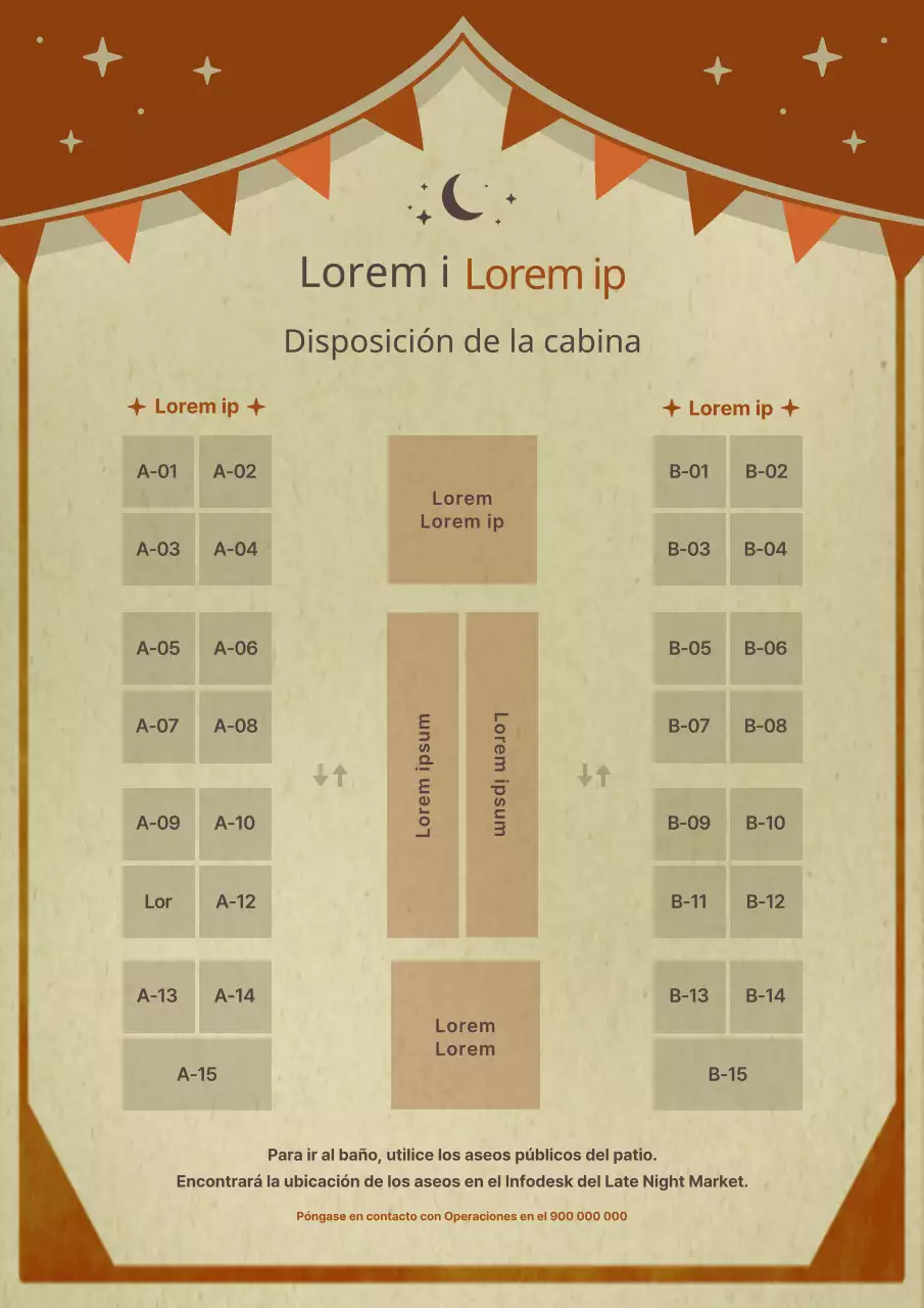 Guirnalda marrón y sencilla Guía del mercado nocturno de noche